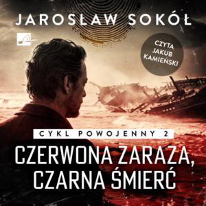 Okładka książki „Czerwona zaraza, czarna śmierć” Jarosława Sokoła utrzymana jest w mrocznym, sensacyjnym stylu i przedstawia mężczyznę patrzącego w stronę morza. Na brzegu widać zniszczony, przewalony na bok okręt. Dominują czerwienie, czernie i przygaszone żółcie.