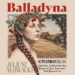 Okładka książki „Balladyna” Juliusza Słowackiego utrzymana jest w stylu inspirowanym klasyczną ryciną i przedstawia portret młodej kobiety z długim warkoczem, ozdobionej gałązkami malin, na tle wiejskiego krajobrazu z polną drogą i drzewami. Dominują stonowane beże, brązy i zielenie, a czerwone maliny oraz duża czerwona typografia tytułu stanowią wyraziste akcenty kolorystyczne.